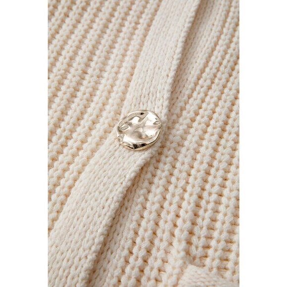 NWT ESME Cream Sleeveless Sweater Knit Vest With Gold Buttons - Picture 9 of 11